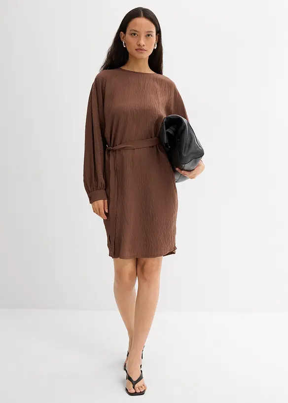 Mini jurk met structuur in een viscosemix, bonprix