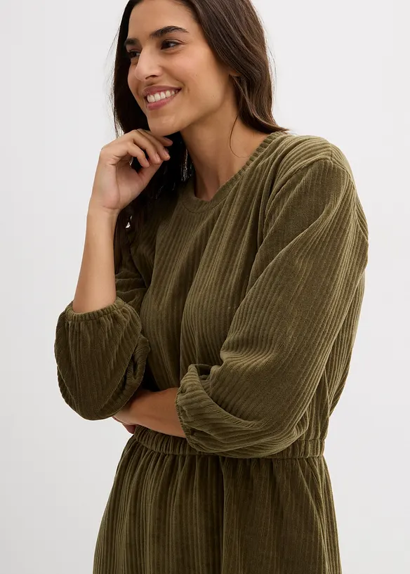Jurk van jersey corduroy, bonprix