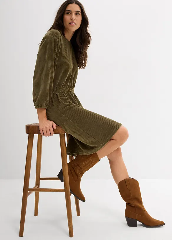 Jurk van jersey corduroy, bonprix