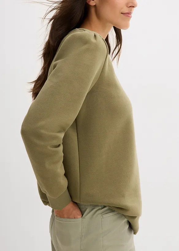 Sweater met borduursel van katoenmix, bonprix