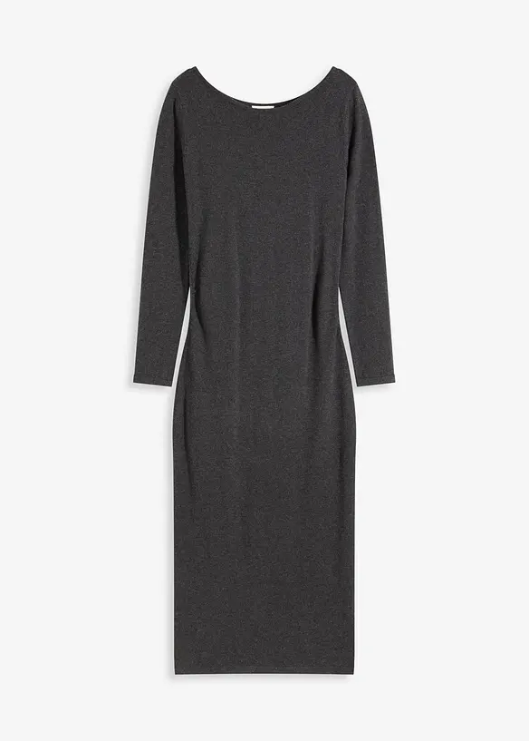 Midi-jurk met kasjmier en plooitjes aan de zijkant, bonprix