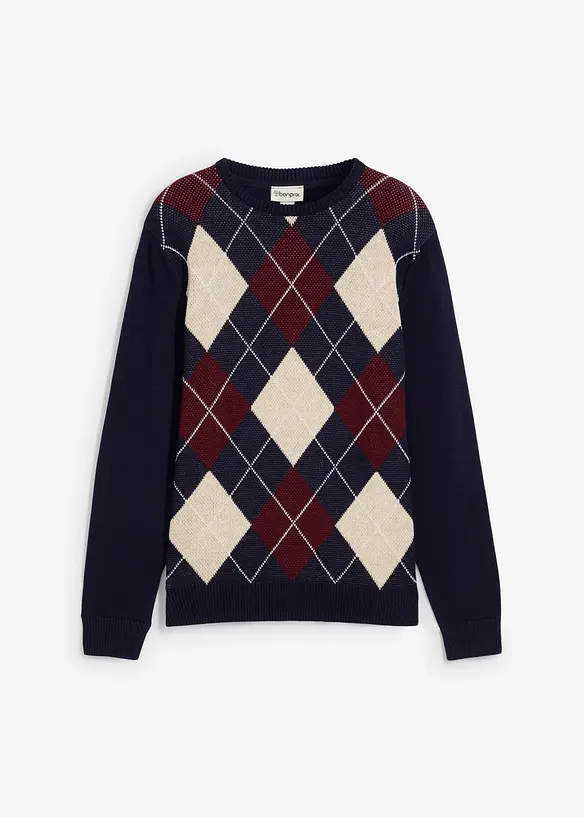 Trui met Argylepatroon van puur katoen, bonprix