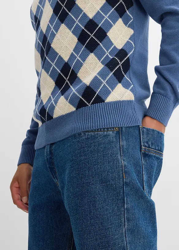 Polo-trui met Argylepatroon van puur katoen, bonprix