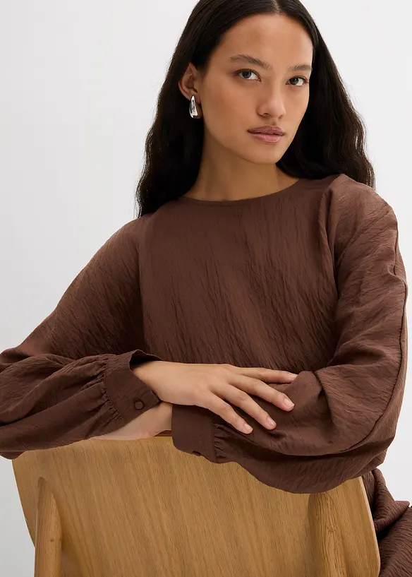 Mini jurk met structuur in een viscosemix, bonprix