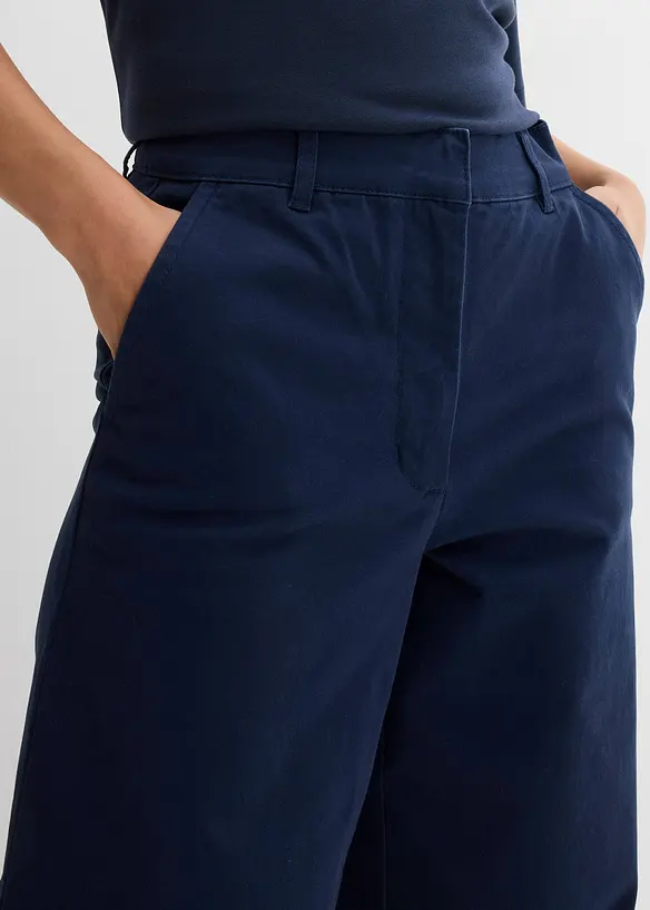 Wijde 7/8 broek van elastisch biologisch katoenmix, bonprix