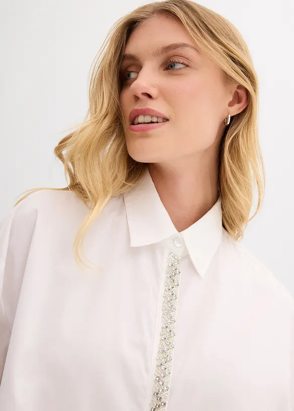 Overhemdblouse met strass, bonprix