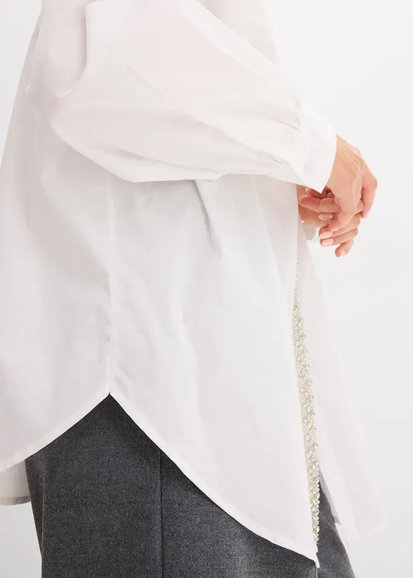Overhemdblouse met strass, bonprix