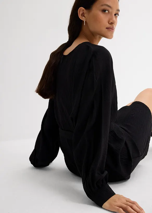 Mini jurk met structuur in een viscosemix, bonprix