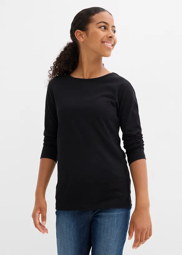 Meisjes longsleeve van katoen (set van 3), bonprix