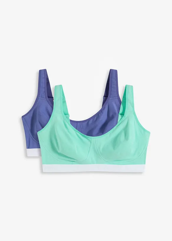 T-shirt bh zonder beugels (set van 2) met biologisch katoen, bonprix