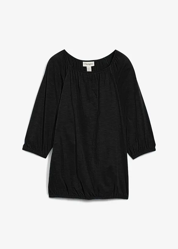 Katoenen shirtblouse met carréhals, halflange mouw, bonprix