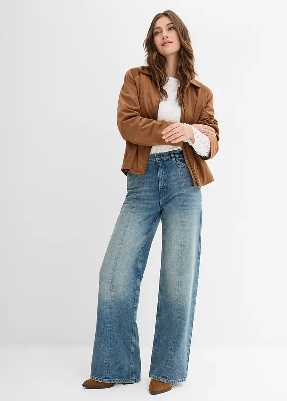 Straight jeans, high waist, low stretch, bonprix