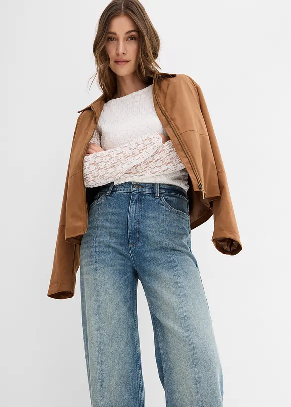 Straight jeans, high waist, low stretch, bonprix