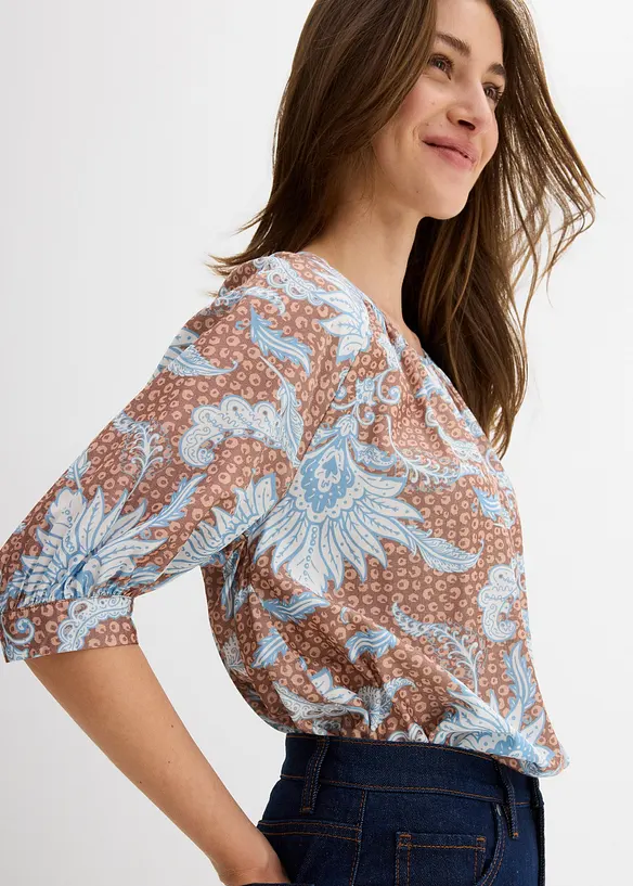 Blouse in een fijne viscosemix, bonprix