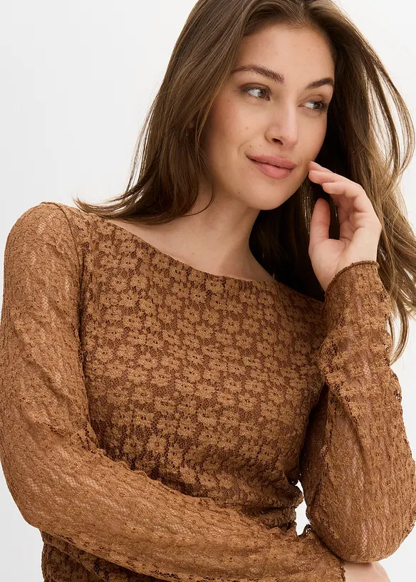 Longsleeve van kant, bonprix