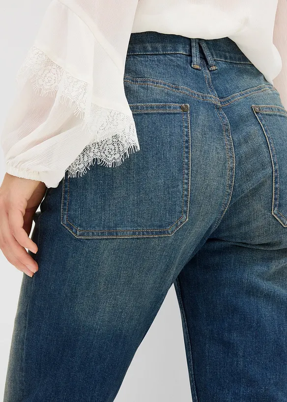 Flared jeans, mid waist, bonprix