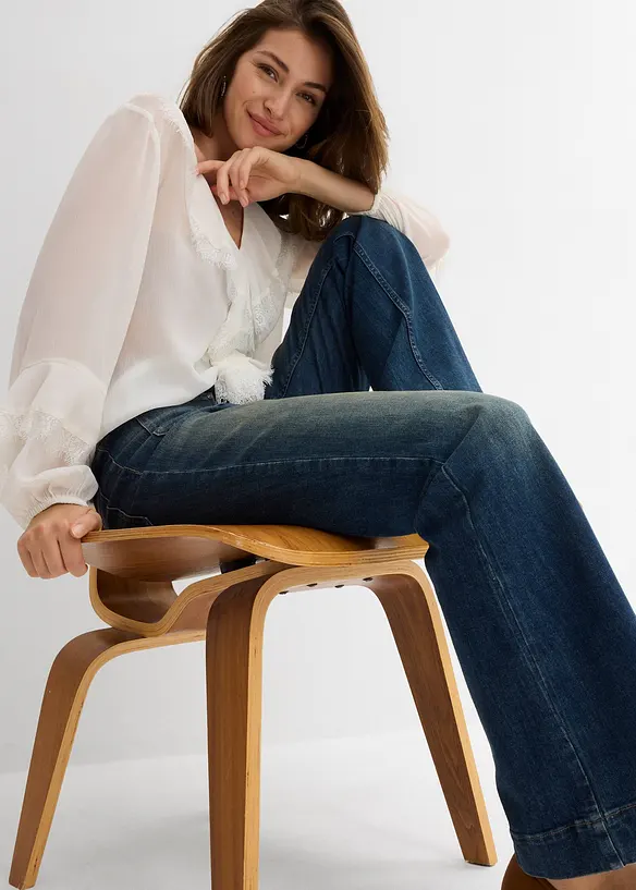 Flared jeans, mid waist, bonprix
