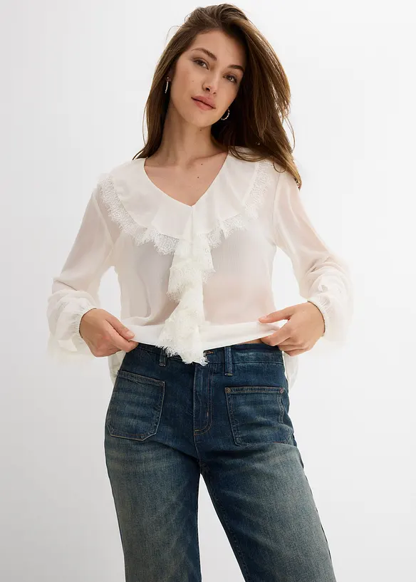 Flared jeans, mid waist, bonprix