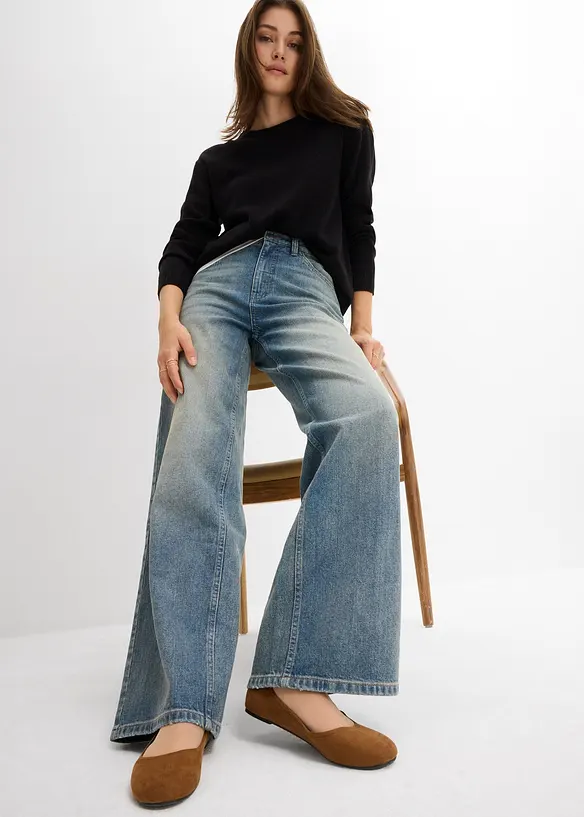 Wide leg jeans, high waist, bonprix