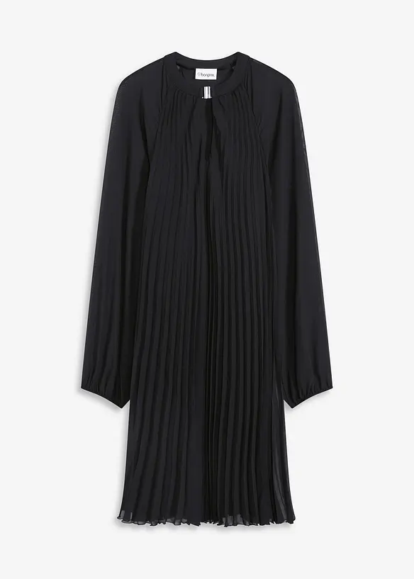 Mini jurk van fijn chiffon met plissé, bonprix