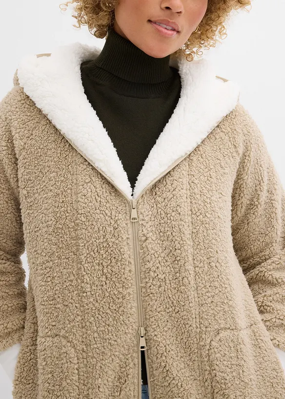 Teddy fleece vest, oversized, bonprix