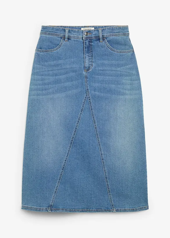 High waist stretch spijkerrok, bonprix
