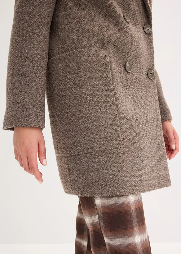 Korte jas in wollen look, bonprix