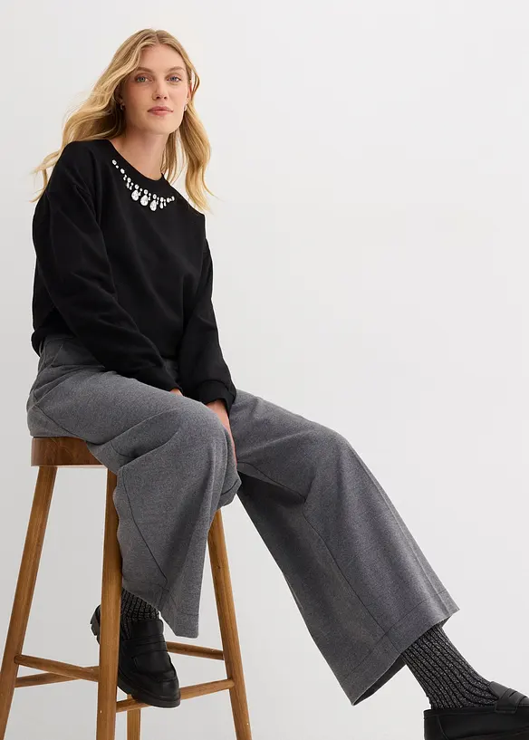 Oversized sweater van katoen, bonprix