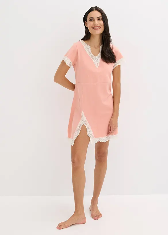 Kort nachthemd met delicate kant, bonprix
