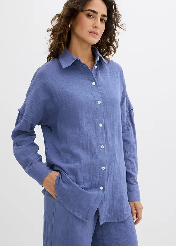 Oversized overhemd van luchtige mousseline, bonprix