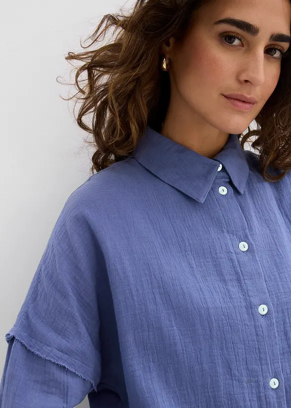Oversized overhemd van luchtige mousseline, bonprix