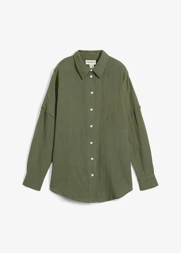 Oversized overhemd van luchtige mousseline, bonprix