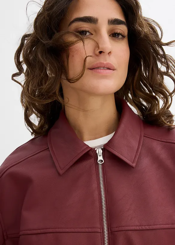 Oversized imitatieleren jas, bonprix