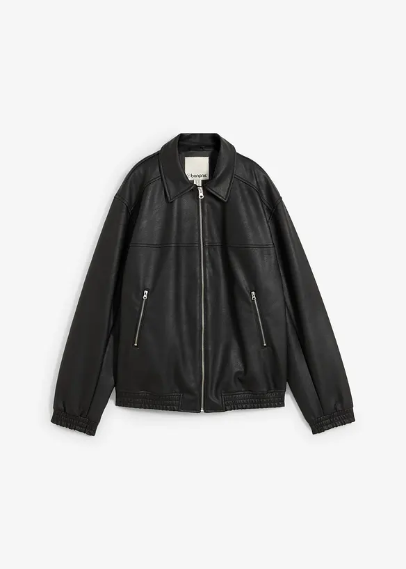 Oversized imitatieleren jas, bonprix