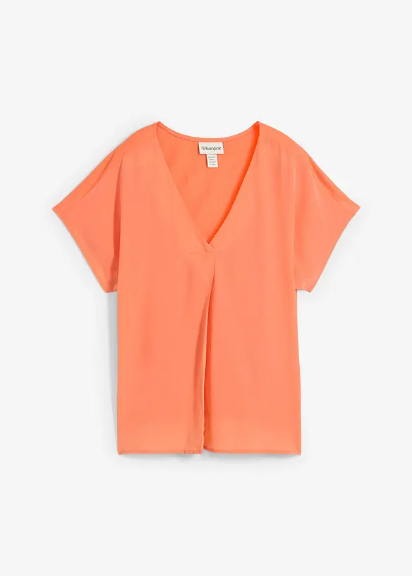 Shirt met zijde en geweven inzetstuk, bonprix