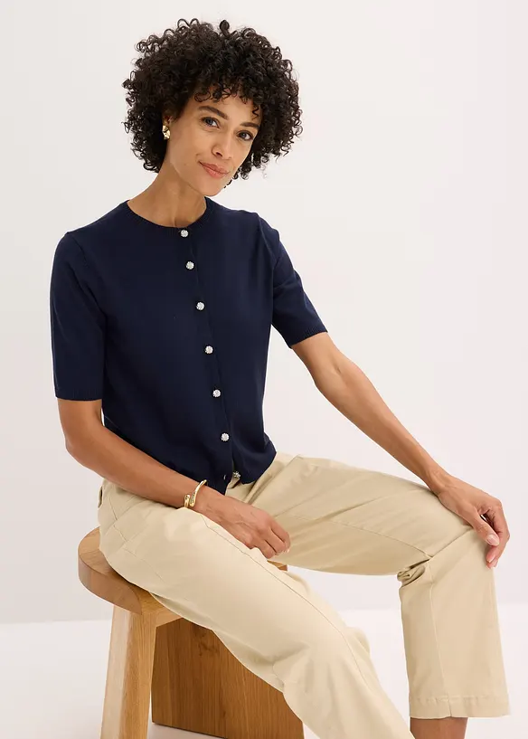 Vest met korte mouwen in een viscosemix, bonprix