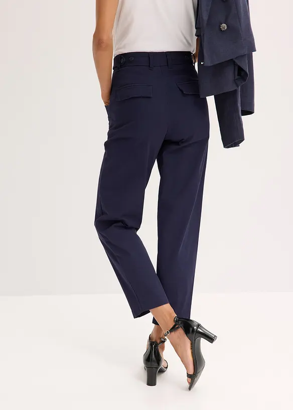 Satijnen broek met tapered fit, bonprix