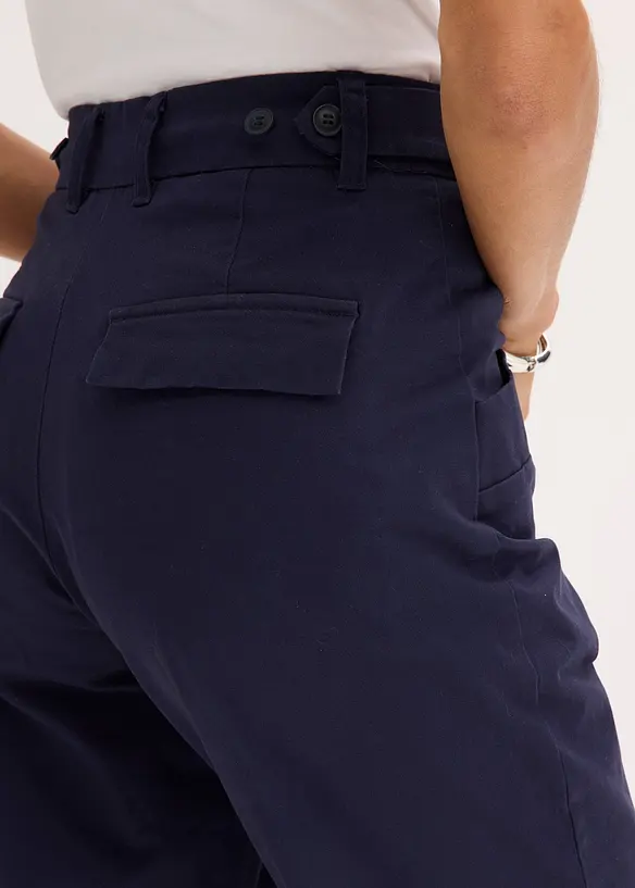 Satijnen broek met tapered fit, bonprix
