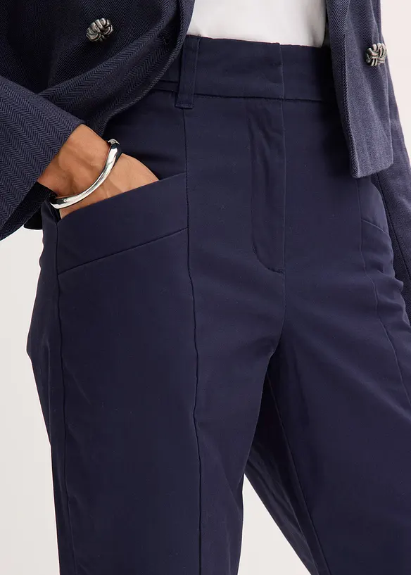 Satijnen broek met tapered fit, bonprix