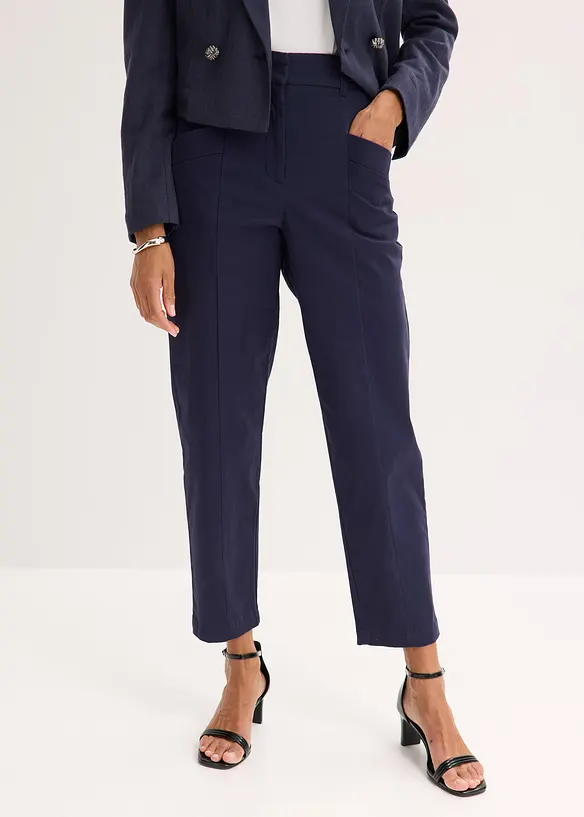 Satijnen broek met tapered fit, bonprix