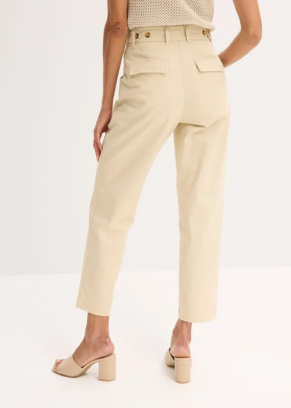 Satijnen broek met tapered fit, bonprix