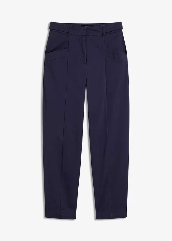 Satijnen broek met tapered fit, bonprix