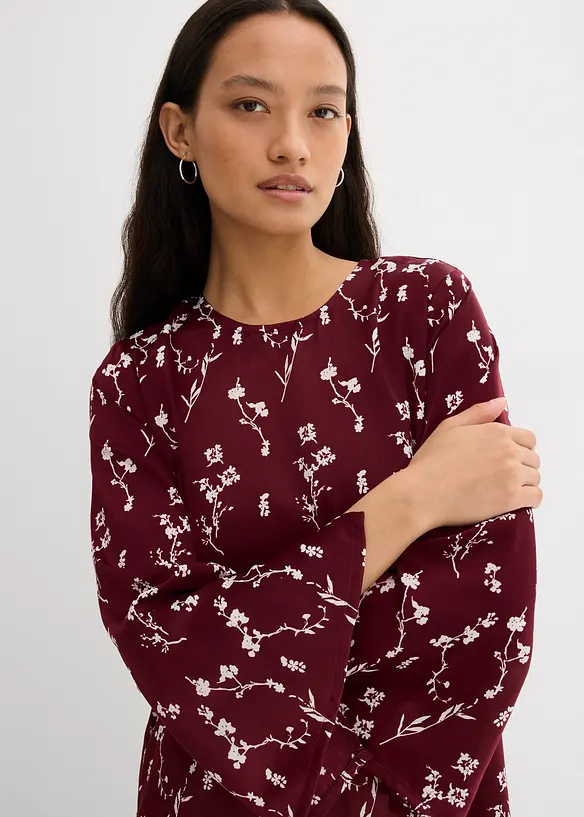 Gebloemde midi jurk van viscose, bonprix
