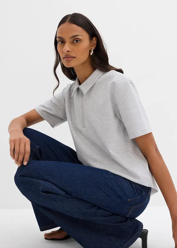 Poloshirt van viscosemix, bonprix