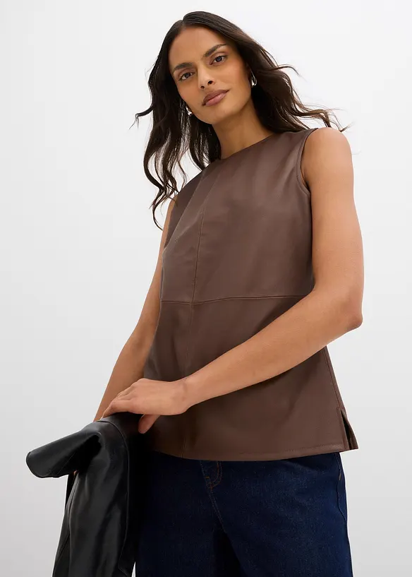 Imitatieleren top, bonprix