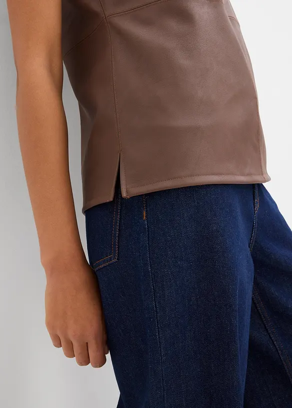 Imitatieleren top, bonprix
