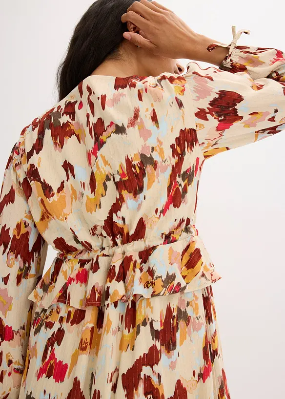 Midi jurk met lurex, gedessineerd, bonprix