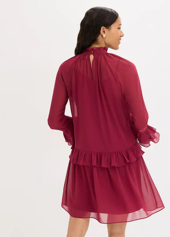 Chiffon jurk met volants, bonprix