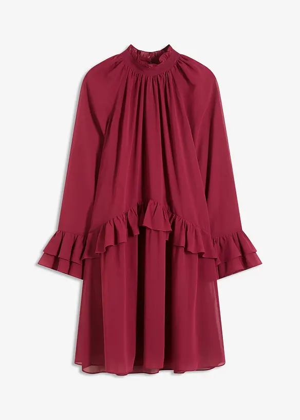 Chiffon jurk met volants, bonprix