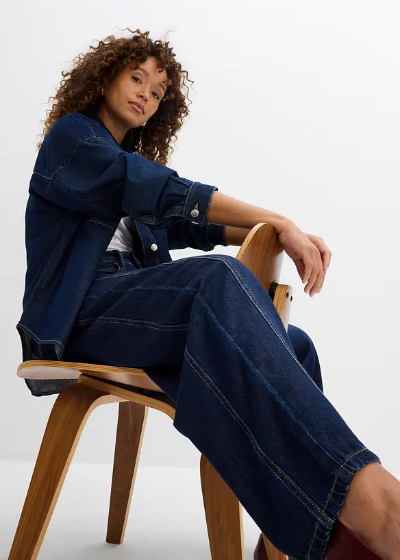Barrel jeans mid waist, super soft, bonprix